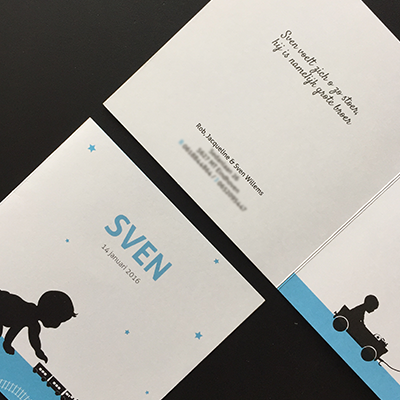 Papiersoort Geboortekaart Sven