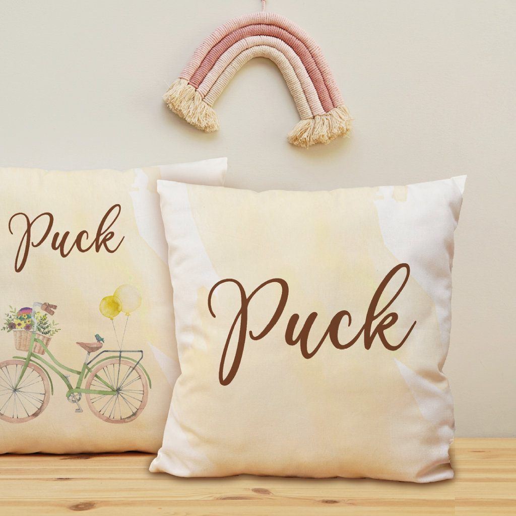 Cadeau kussen met naam op maat Puck