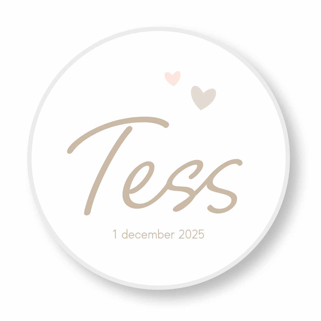 Raamsticker Tess licht met hartjes