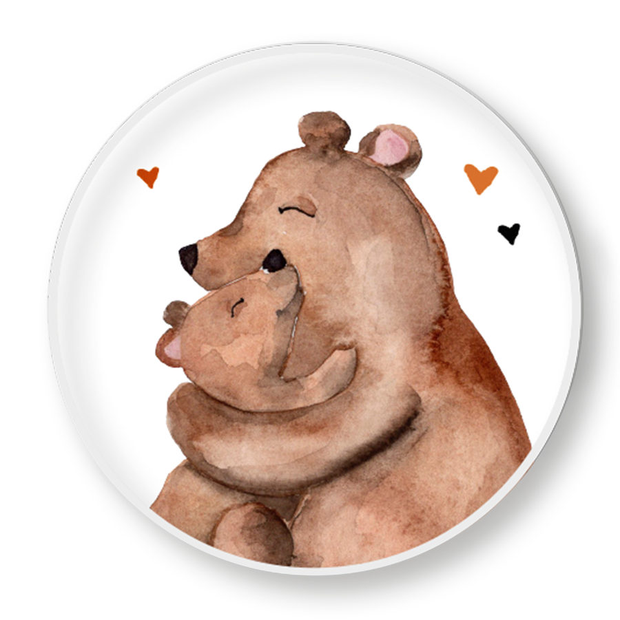 Sluitzegel sluitsticker met beren beer en hartjes