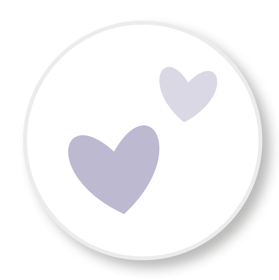 Sluitsticker sluitzegel met twee paarse hartjes