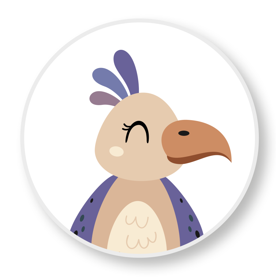 Sluitzegel sluitsticker vogel met paars